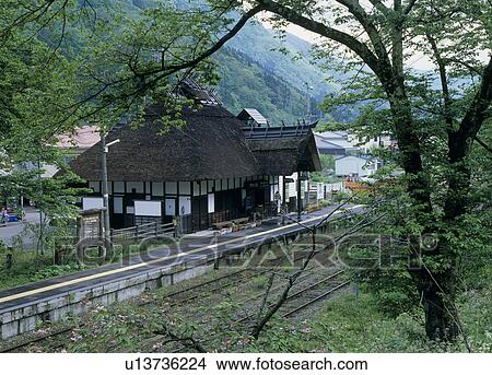 Yunokami Onsen Station, Shimogo, Fukushima, Japan View Large Photo Image Picture - Yunokami Onsen Station, Shimogo, Fukushima, Japan. Fotosearch