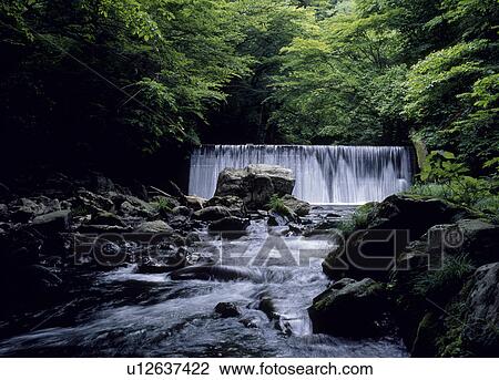 Stock Image - Hanazono River, Kitaibaraki, Ibaraki, Japan. Fotosearch