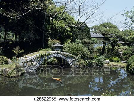 Stock Photography - Japanese Garden of Hozumike Residence, Takahagi, Ibaraki, Japan. Fotosearch