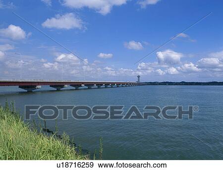 Kasumigaura Bridge, Kasumigaura, Ibaraki, Japan View Large Photo Image Stock Photo - Kasumigaura Bridge, Kasumigaura, Ibaraki, Japan. Fotosearch