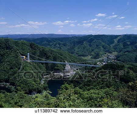 Ryujin Suspension Bridge, Hitachiota, Ibaraki, Japan View Large Photo Image Stock Image - Ryujin Suspension Bridge, Hitachiota, Ibaraki, Japan. Fotosearch