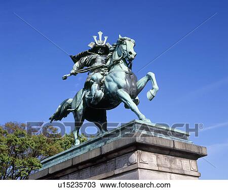 Stock Image - Equestrian Statue of Kusunoki Masashige, Chiyoda, Tokyo, Japan. Fotosearch