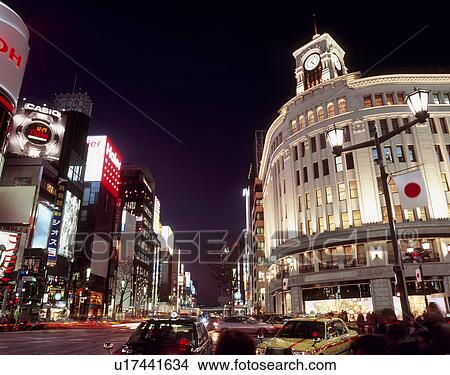 Picture - Ginza 4 Chome, Chuo, Tokyo, Japan. Fotosearch
