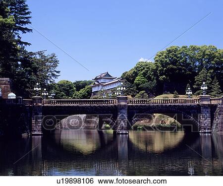 Stock Photograph - Niju Bridge, Chiyoda, Tokyo, Japan. Fotosearch