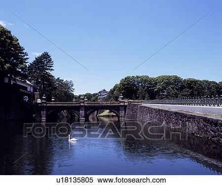 Stock Photography - Niju Bridge, Chiyoda, Tokyo, Japan. Fotosearch