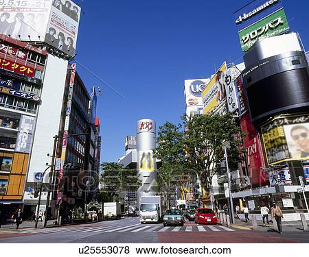 Stock Photo - Shibuya Station Crossing, Shibuya, Tokyo, Japan. Fotosearch