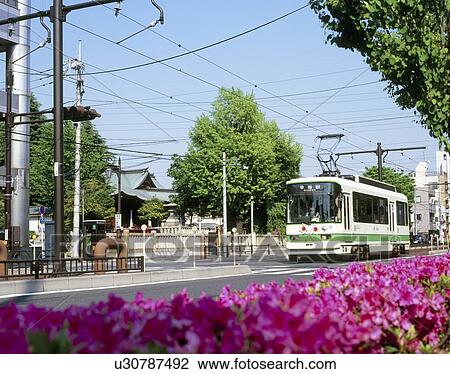 Stock Image - Toden Arakawa Line, Arakawa, Tokyo, Japan. Fotosearch