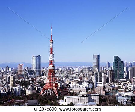 Tokyo Tower, Minato, Tokyo, Japan View Large Photo Image Stock Image - Tokyo Tower, Minato, Tokyo, Japan. Fotosearch