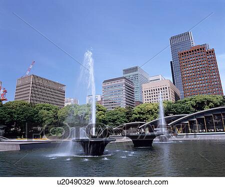 Wadakura Fountain Park, Chiyoda, Tokyo, Japan View Large Photo Image Stock Photo - Wadakura Fountain Park, Chiyoda, Tokyo, Japan. Fotosearch