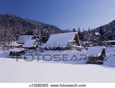 Stock Image - Hida-no-sato, Takayama, Gifu, Japan. Fotosearch
