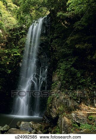 Stock Photography - Ryugin-no-taki and Ichi-no-taki Falls, Mizunami, Gifu, Japan. Fotosearch