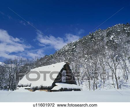 Stock Image - Shirakawago, Shirakawa, Gifu, Japan. Fotosearch