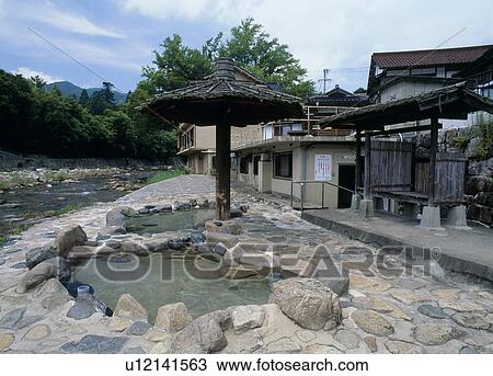 Stock Image - Ashibumi Sentaku at Okutsu Onsen, Kagamino, Okayama, Japan. Fotosearch