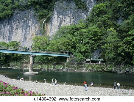 Stock Image - Ikura Gorge, Niimi, Okayama, Japan. Fotosearch