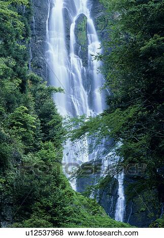 Stock Photo - Kanba Falls, Maniwa, Okayama, Japan. Fotosearch