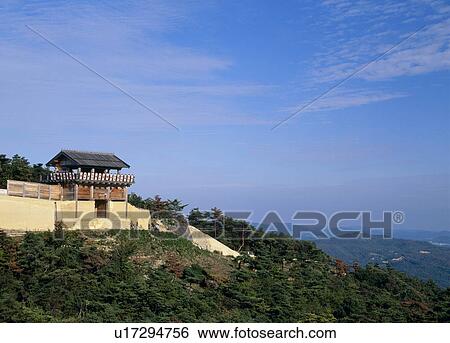 Stock Photograph - Ki Castle, Soja, Okayama, Japan. Fotosearch