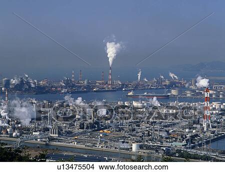 Picture - Mizushima Rinkai Complex, Kurashiki, Okayama, Japan. Fotosearch