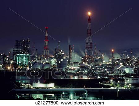 Stock Image - Mizushima Rinkai Complex, Kurashiki, Okayama, Japan. Fotosearch