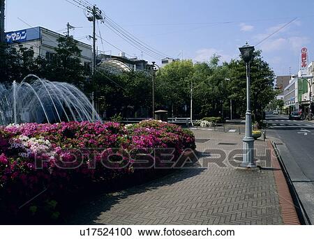 Stock Image - Nishikawa Ryokudo Park, Okayama, Okayama, Japan. Fotosearch