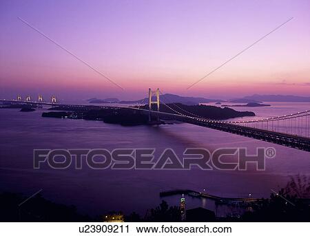 Stock Image - Seto-Ohashi Bridge, Kurashiki, Japan. Fotosearch