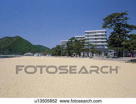Stock Image - Shibukawa Beach, Tamano, Okayama, Japan. Fotosearch