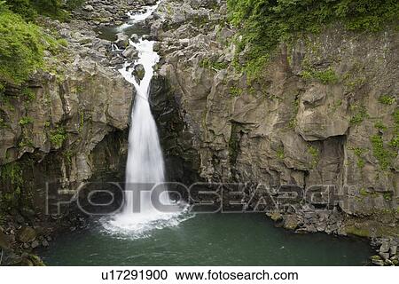 Stock Image - Ayugaeri Falls, Minamiaso, Kumamoto, Japan. Fotosearch