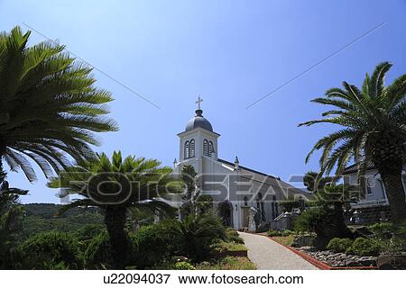 Stock Photo - Oe Catholic Church, Amakusa, Kumamoto, Japan. Fotosearch