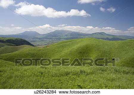 Picture - Outer Rim of Crater of Mount Aso, Aso, Kumamoto, Japan. Fotosearch