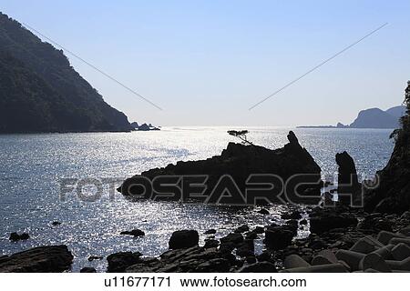 Stock Image - Rocky Stretch, Amakusa, Kumamoto, Japan. Fotosearch