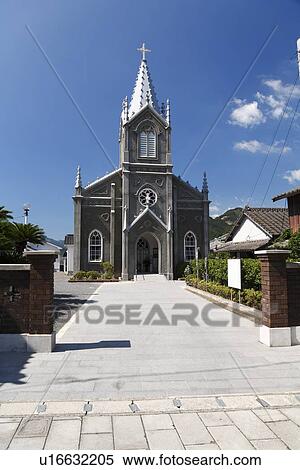 Stock Photography - Sakitsu Catholic Church, Amakusa, Kumamoto, Japan. Fotosearch