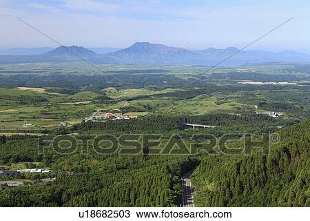 Stock Image - Senomoto Highland, Ubuyama, Kumamoto, Japan. Fotosearch