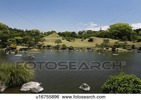 Stock Photograph - Suizenji Jojuen Garden, Kumamoto, Kumamoto, Japan. Fotosearch