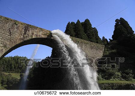Stock Image - Tsujun Bridge, Yamato, Kumamoto, Japan. Fotosearch