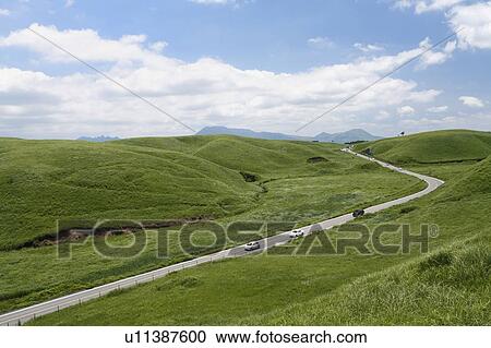 Yamanami Highway, Aso, Kumamoto, Japan View Large Photo Image Stock Image - Yamanami Highway, Aso, Kumamoto, Japan. Fotosearch