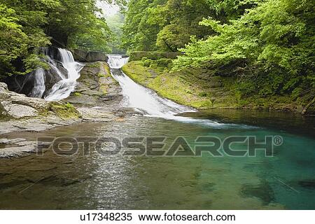 Stock Photography - Yonjusanman Falls, Kikuchi, Kumamoto, Japan. Fotosearch