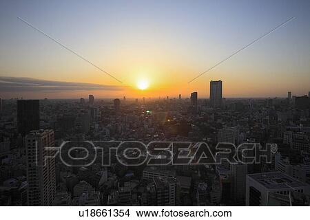Picture - Cityscape, Minato, Tokyo, Japan. Fotosearch
