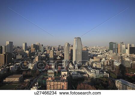 Picture - Cityscape, Minato, Tokyo, Japan. Fotosearch
