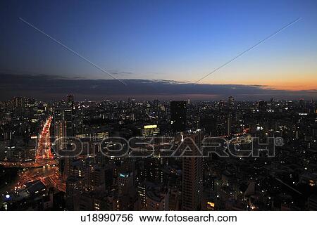 Stock Photograph - Cityscape, Minato, Tokyo, Japan. Fotosearch