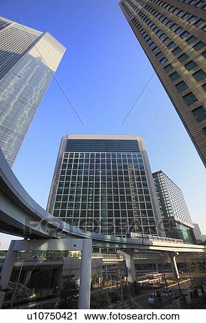 Stock Image - Shiodome, Minato, Tokyo. Fotosearch