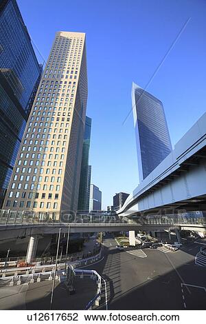 Stock Image - Shiodome, Minato, Tokyo. Fotosearch