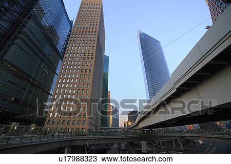Stock Image - Shiodome, Minato, Tokyo. Fotosearch