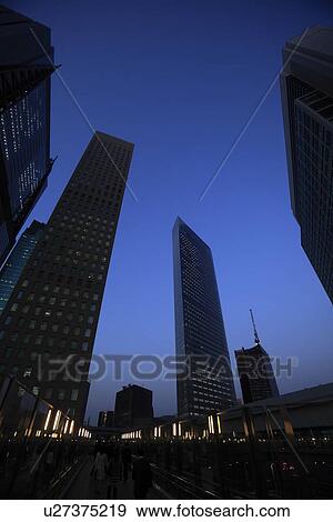 Shiodome, Minato, Tokyo View Large Photo Image Stock Photo - Shiodome, Minato, Tokyo. Fotosearch
