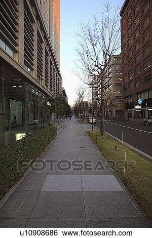 Sidewalk of Marunouchi, Chiyoda, Tokyo, Japan View Large Photo Image Stock Photograph - Sidewalk of Marunouchi, Chiyoda, Tokyo, Japan. Fotosearch