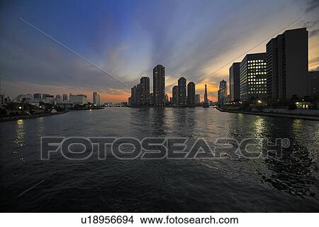 Picture - Sumida River, Sumida, Tokyo, Japan. Fotosearch