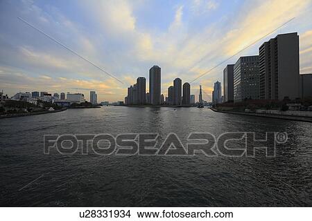 Picture - Sumida River, Sumida, Tokyo, Japan. Fotosearch
