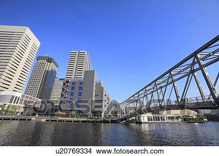 Tennoz Fureai Bridge, Shinagawa, Tokyo, Japan View Large Photo Image Picture - Tennoz Fureai Bridge, Shinagawa, Tokyo, Japan. Fotosearch