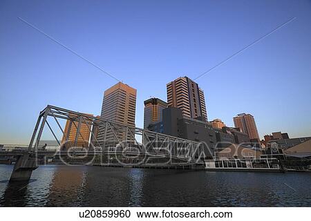 Tennoz Fureai Bridge, Shinagawa, Tokyo, Japan View Large Photo Image Stock Image - Tennoz Fureai Bridge, Shinagawa, Tokyo, Japan. Fotosearch