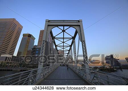 Tennoz Fureai Bridge, Shinagawa, Tokyo, Japan View Large Photo Image Stock Photo - Tennoz Fureai Bridge, Shinagawa, Tokyo, Japan. Fotosearch