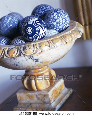 Stock Photography - Bowl with blue balls. Fotosearch