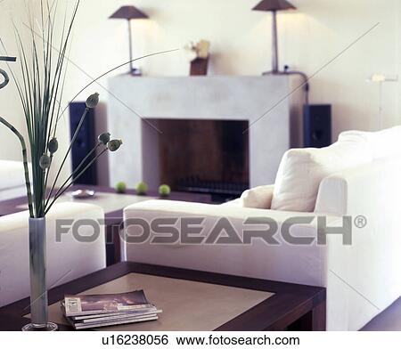 Fireplace room in white View Large Photo Image Stock Photograph - Fireplace room in white. Fotosearch